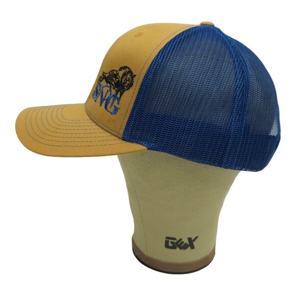 SNG Embroidered Logo Mesh Adjustable Snapback Cap Trucker Baseball Hat Wild Hog - Picture 10 of 13